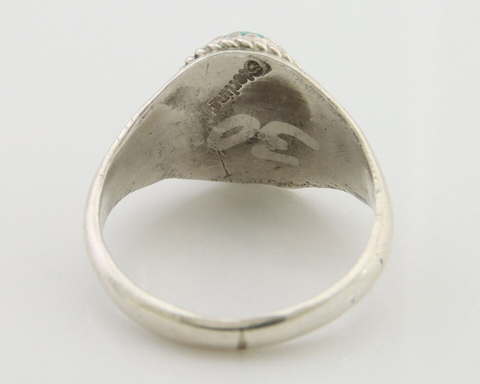 Navajo Ring 925 Silver Natural Blue Turquoise Native Artist C.80's