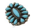Navajo Ring 925 Silver Natural Blue Turquoise Native Artist Signed CL C.80's