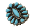 Navajo Ring 925 Silver Natural Blue Turquoise Native Artist Signed CL C.80's