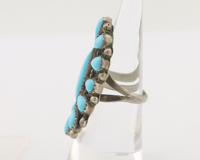 Navajo Ring 925 Silver Natural Blue Turquoise Native Artist Signed CL C.80's