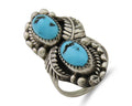 Navajo Ring 925 Silver Natural Blue Turquoise Native Artist Signed SC C.80's