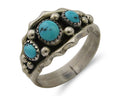Navajo Ring 925 Silver Natural Blue Turquoise Native Artist Signed SC C.80's