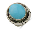 Navajo Ring 925 Silver Natural Blue Turquoise Signed Etsitty C.80's
