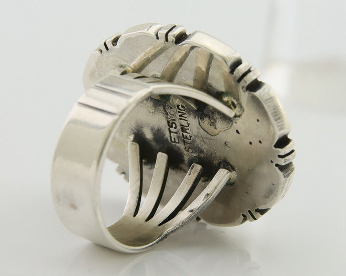 Navajo Ring 925 Silver Natural Blue Turquoise Signed Etsitty C.80's