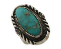 Navajo Ring 925 Silver Natural Blue Turquoise Signed M Begay C.80's