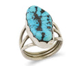 Navajo Ring 925 Silver Natural Blue Turquoise Signed Tony Guerro C.80's