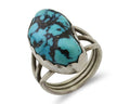 Navajo Ring 925 Silver Natural Blue Turquoise Signed Tony Guerro C.80's