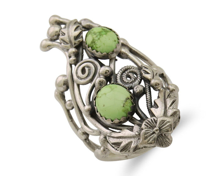 Navajo Ring 925 Silver Natural Gaspiete Artist Signed Prairie Fire C.80's