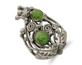 Navajo Ring 925 Silver Natural Gaspiete Artist Signed Prairie Fire C.80's