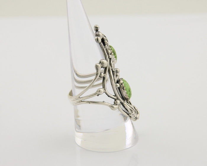 Navajo Ring 925 Silver Natural Gaspiete Artist Signed Prairie Fire C.80's