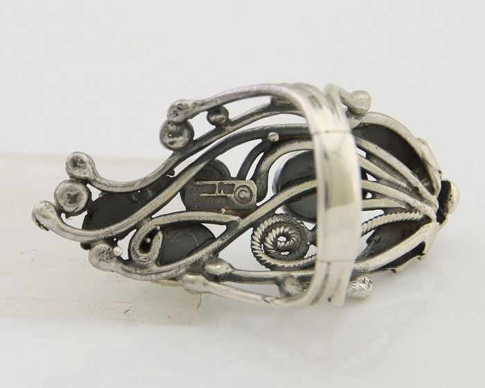 Navajo Ring 925 Silver Natural Gaspiete Artist Signed Prairie Fire C.80's