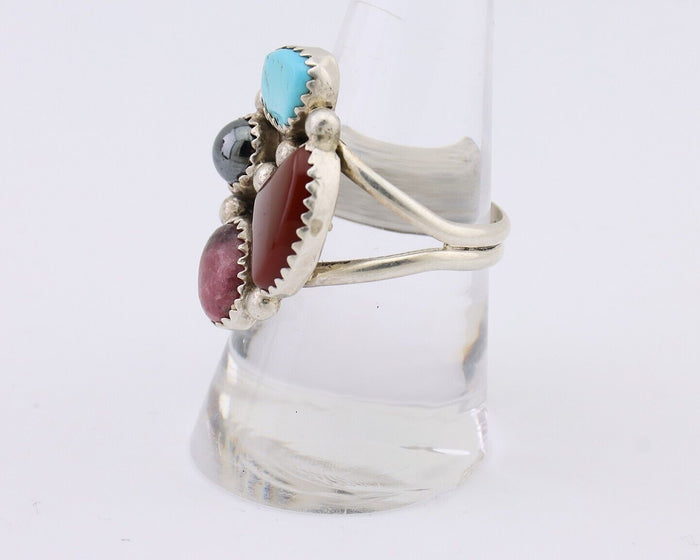 Navajo Ring 925 Silver Natural Gemstone Artist Dorothy Yazzie Size 9.0 C.80's