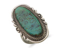 Navajo Ring 925 Silver Natural Green Turquoise Native American Artist C.80's