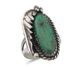 Navajo Ring 925 Silver Natural Green Turquoise Native American Artist C.80's