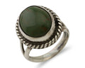 Navajo Ring 925 Silver Natural Green Turquoise Native American Artist C.80's