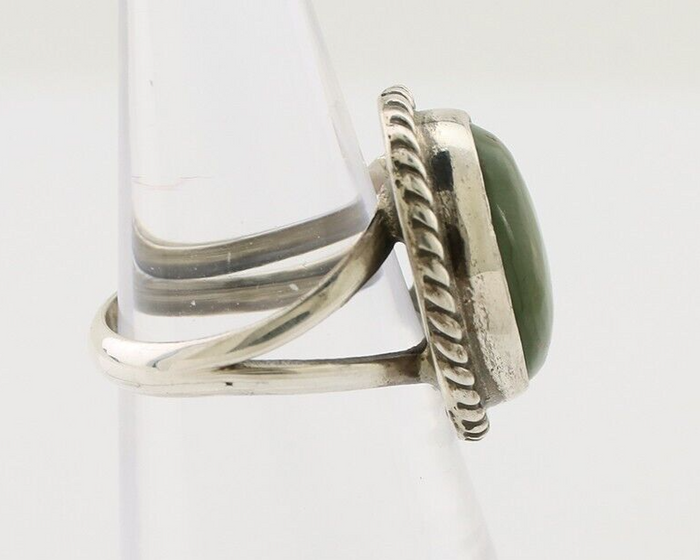 Navajo Ring 925 Silver Natural Green Turquoise Native American Artist C.80's