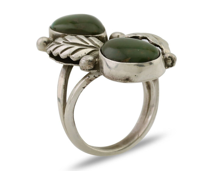 Navajo Ring 925 Silver Natural Green Turquoise Native American C.80's