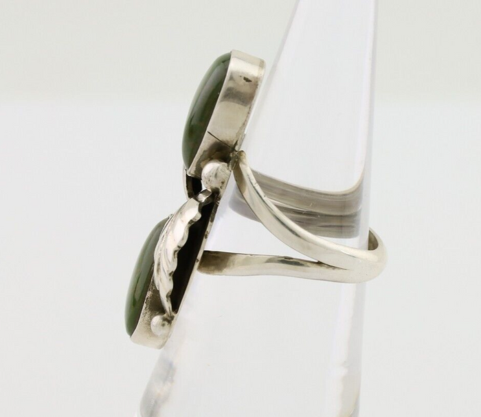 Navajo Ring 925 Silver Natural Green Turquoise Native American C.80's