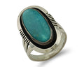 Navajo Ring 925 Silver Natural Kingman Turquoise Native American Artist C.80's