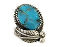 Navajo Ring 925 Silver Natural Kingman Turquoise Native American Artist C.80's