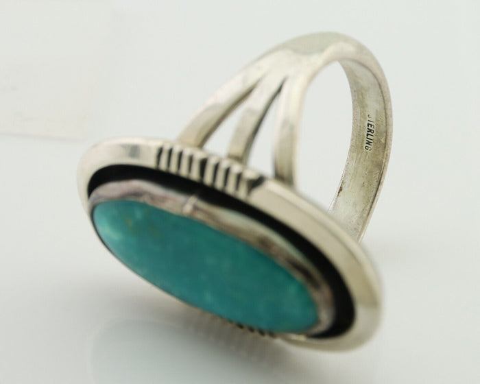 Navajo Ring 925 Silver Natural Kingman Turquoise Native American Artist C.80's