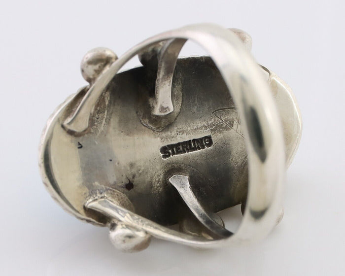 Navajo Ring 925 Silver Natural Kingman Turquoise Native American Artist C.80's