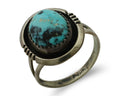 Navajo Ring 925 Silver Natural Mined Blue Turquoise Native American Artist C80s