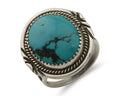 Navajo Ring 925 Silver Natural Spiderweb Turquoise Native Artist C.80's