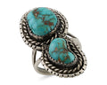 Navajo Ring 925 Silver Natural Spiderweb Turquoise Signed Tom Willeto C.80's