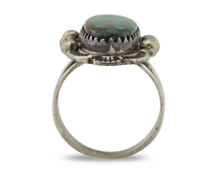 Navajo Ring 925 Silver Natural Turquoise Artist Signed Anna Begay C.80's