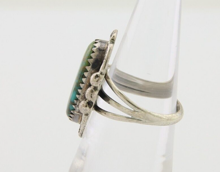 Navajo Ring 925 Silver Natural Turquoise Artist Signed Anna Begay C.80's
