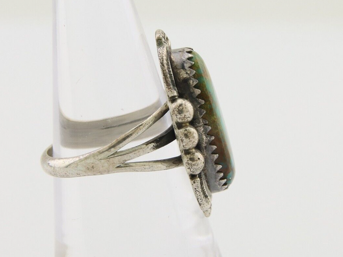 Navajo Ring 925 Silver Natural Turquoise Artist Signed Anna Begay C.80's