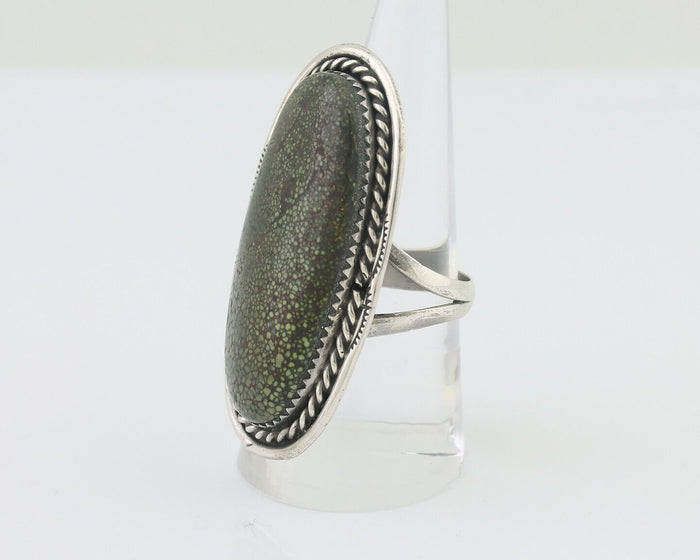 Navajo Ring 925 Silver Natural Turquoise Artist Signed G C.80's