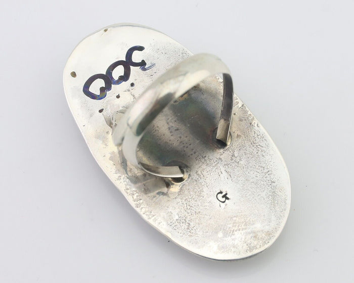 Navajo Ring 925 Silver Natural Turquoise Artist Signed G C.80's