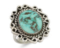 Navajo Ring 925 Silver Natural Turquoise Artist Signed "M" Size 6.25 C.80's