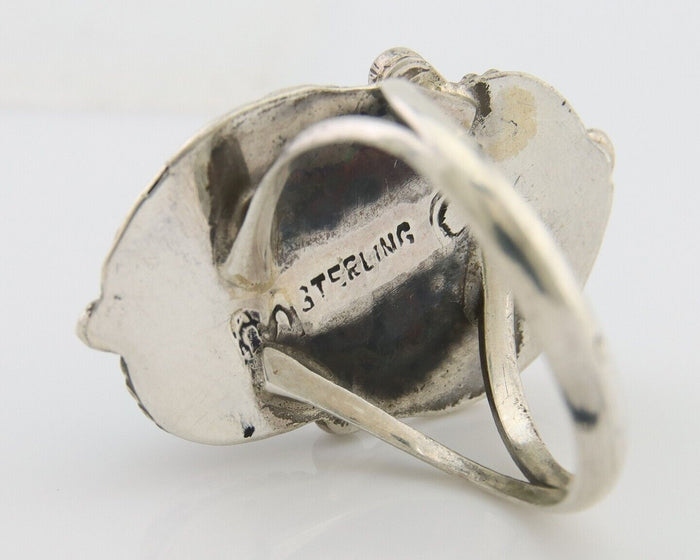 Navajo Ring 925 Silver Natural Turquoise Artist Signed MC C.80's Size 7.5