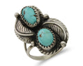 Navajo Ring 925 Silver Natural Turquoise Artist Signed MC C.80's Size 8.0