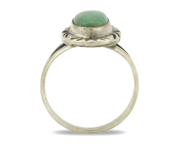 Navajo Ring .925 Silver Natural Turquoise Artist Signed Native American C.80's