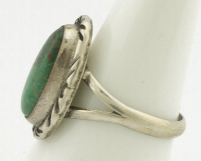 Navajo Ring .925 Silver Natural Turquoise Artist Signed Native American C.80's