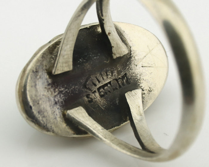 Navajo Ring .925 Silver Natural Turquoise Artist Signed Native American C.80's