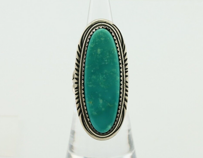 Navajo Ring 925 Silver Natural Turquoise Artist Signed William Denetdale C.80's