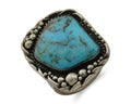 Navajo Ring .925 Silver Natural Turquoise Artist Signed Zachary C.80's