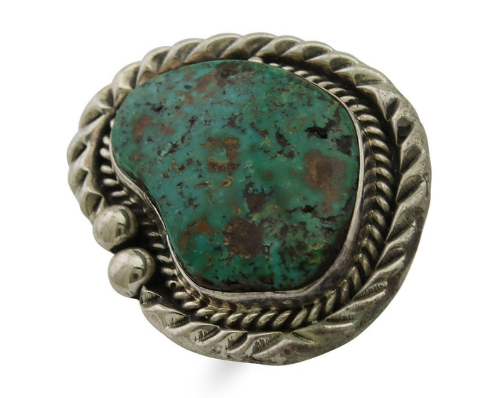 Navajo Ring .925 Silver Natural Turquoise Artist Signed Zachary C.80's