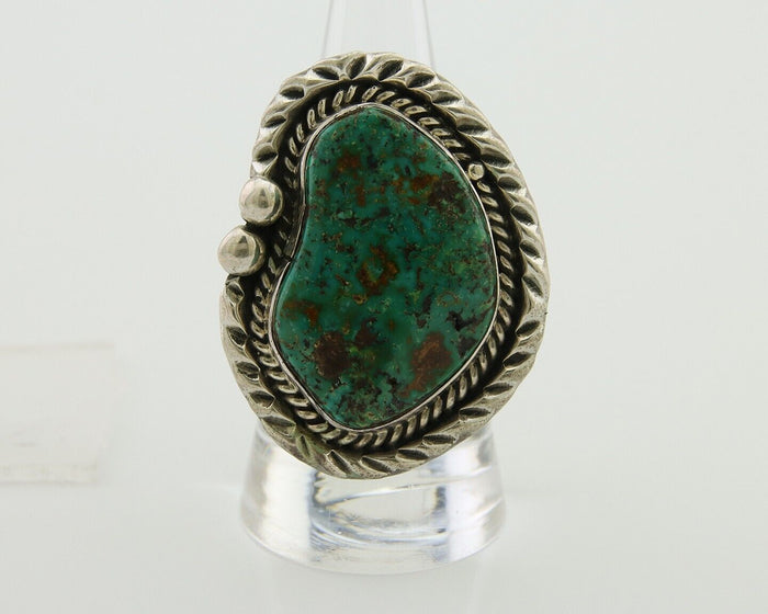 Navajo Ring .925 Silver Natural Turquoise Artist Signed Zachary C.80's