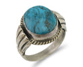 Navajo Ring 925 Silver Natural Turquoise Native American Artist C.80's Size 6.5