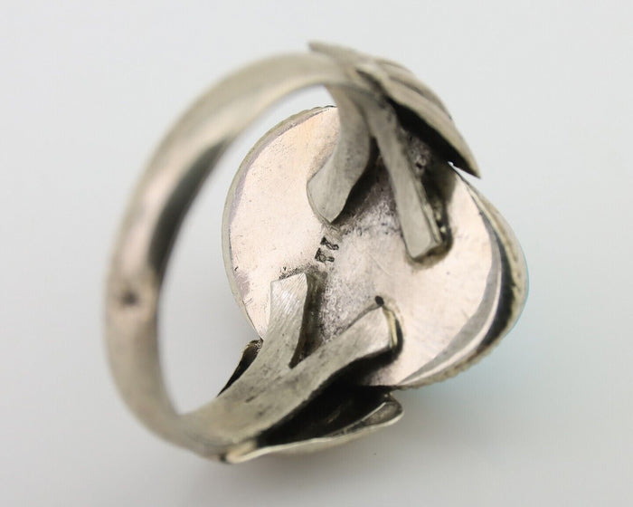 Navajo Ring 925 Silver Natural Turquoise Native American Artist C.80's Size 6.5