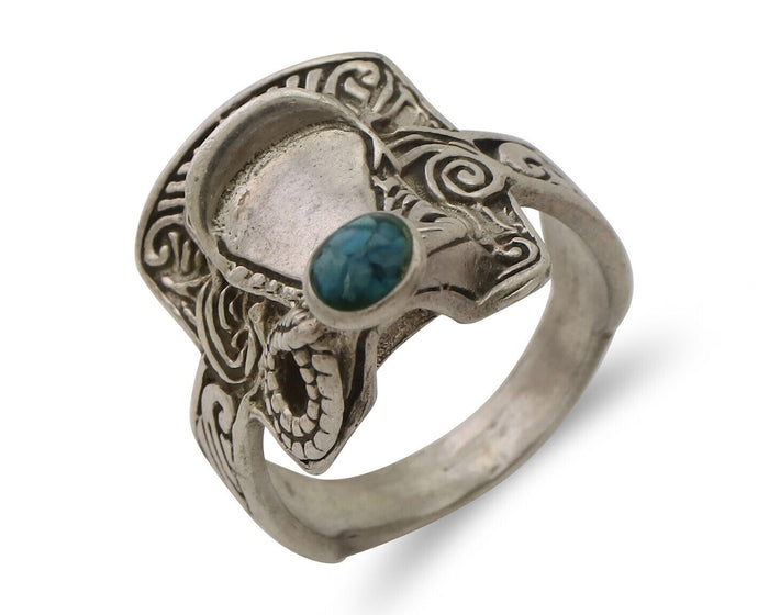 Navajo Ring 925 Silver Natural Turquoise Native American Artist C.80's