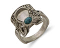 Navajo Ring 925 Silver Natural Turquoise Native American Artist C.80's