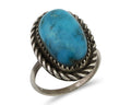 Navajo Ring 925 Silver Natural Turquoise Native American Artist C.80's