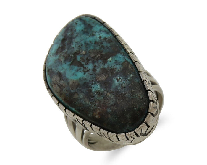 Navajo Ring 925 Silver Natural Turquoise Native American Artist C.80's